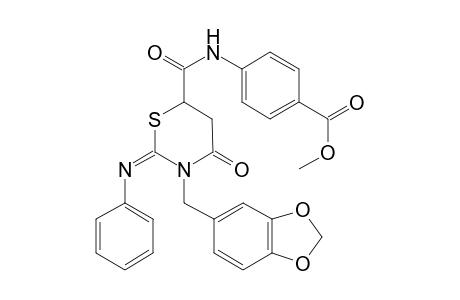 benzoic acid, 4-[[[(2E)-3-(1,3-benzodioxol-5-ylmethyl)tetrahydro-4-oxo-2-(phenylimino)-2H-1,3-thiazin-6-yl]carbonyl]amino]-, methyl ester