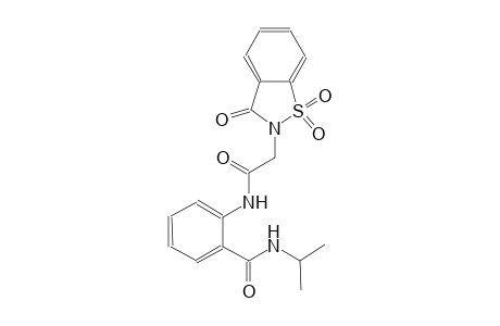 2-{[(1,1-dioxido-3-oxo-1,2-benzisothiazol-2(3H)-yl)acetyl]amino}-N-isopropylbenzamide