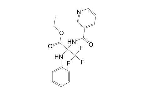 Ethyl 2-anilino-3,3,3-trifluoro-2-[(3-pyridinylcarbonyl)amino]propanoate