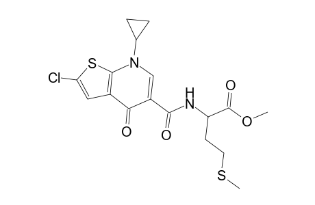 2-[(2-chloro-7-cyclopropyl-4-keto-thieno[2,3-b]pyridine-5-carbonyl)amino]-4-(methylthio)butyric acid methyl ester