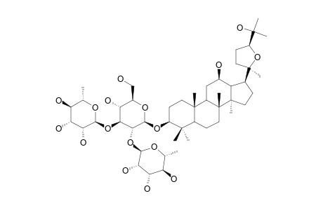 NEOALSOSIDE-D1;20S-PROTOPANAXADIOL-OXIDE-II-3-O-[ALPHA-L-GLUCOPYRANOSYL-(1->3)]-[ALPHA-L-RHAMNOPYRANOSYL-(1->2)-GLUCOPYRANOSIDE]