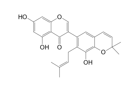 5,7,3'-TRIHYDROXY-2'-(3-METHYLBUT-2-ENYL)-4',5'-(3,3-DIMETHYLPYRANO)-ISOFLAVONE