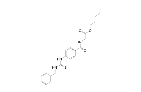 p-(3-benzyl-2-thioureido)hippuric acid, pentyl ester