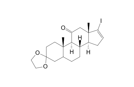 Androst-16-ene-3,11-dione, 17-iodo-, cyclic 3-(1,2-ethanediyl acetal), (5.alpha.)-