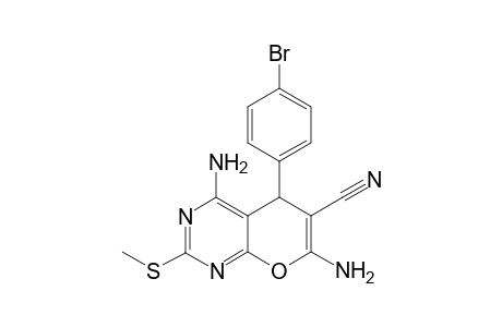 5H-Pyrano[2,3-d]pyrimidine-6-carbonitrile, 4,7-diamino-5-(4-bromophenyl)-2-(methylthio)-