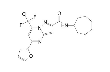 7-[chloranyl-bis(fluoranyl)methyl]-N-cycloheptyl-5-(furan-2-yl)pyrazolo[1,5-a]pyrimidine-2-carboxamide