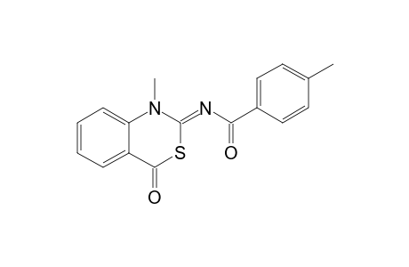 1-METHYL-2-(4-METHYLBENZOYL)-IMINO-1,2-DIHYDRO-4H-3,1-BENZOTHIAZIN-4-ONE