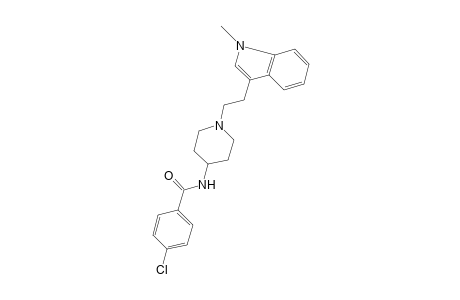 p-CHLORO-N-{1-[2-(1-METHYLINDOL-3-YL)ETHYL]-4-PIPERIDYL}BENZAMIDE