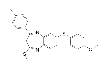 2-METHYLTHIO-3H-4-(PARA-METHYLPHENYL)-7-(PARA-METHOXYPHENYLTHIO)-1,5-BENZO-DIAZEPINE