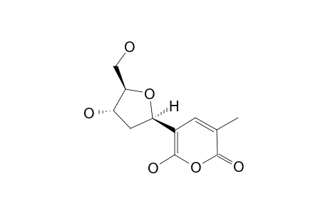 TETILLAPYRONE;(7R*,9S*,10R*)-3-METHYL-5-[4-HYDROXY-5-HYDROXYMETHYLTETRAHYDROFURYL]-6-HYDROXYPYRAN-2-ONE