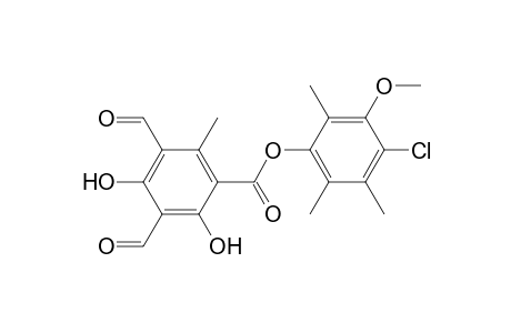 Benzoic acid, 3,5-diformyl-2,4-dihydroxy-6-methyl-, 4-chloro-3-methoxy-2,5,6-trimethylphenyl ester