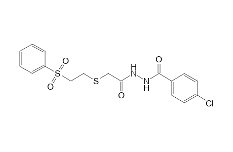 1-(p-chlorobenzoyl)-2-{{[2-(phenylsulfonyl)ethyl]thio}acetyl}hydrazine