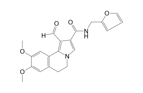 5,6-dihydro-8,9-dimethoxy-1-formyl-N-furfurylpyrrolo[2,1-a]isoquinoline-2-carboxamide