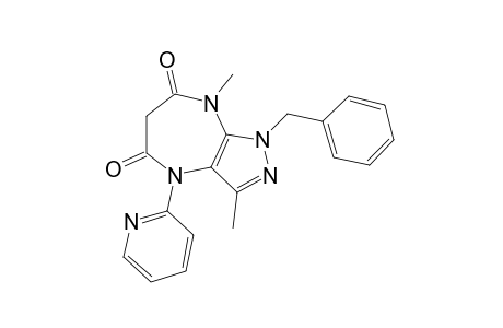 1-benzyl-1,6-dihydro-3,8-dimethyl-4-(2-pyridyl)pyrazolo[3,4-b][1,4]-diazepine-5,7(4H,8H)-dione