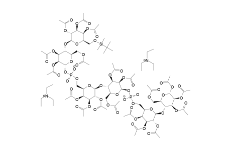 #10;2,3,4-TRI-O-ACETYL-BETA-D-GALACTOPYRANOSYL-(1->4)-1,2,3,6-TETRA-O-ACETYL-ALPHA-D-MANNOPYRANOSIDE-6-[2,3,4-TRI-O-ACETYL-6-O-(TERT.-BUTYLDIMETHYLSILYL)-BETA-