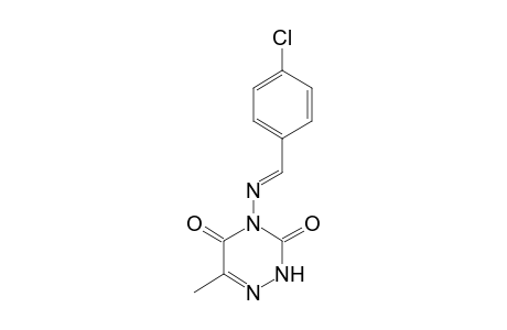 4-[(p-chlorobenzylidene)amino]-6-methyl-as-triazine-3,5(2H,4H)-dione