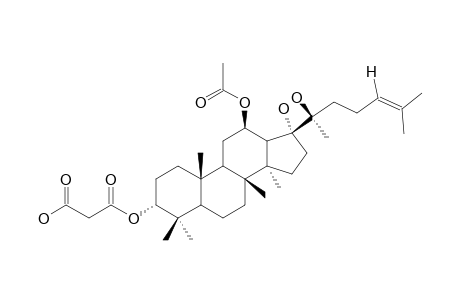 DAMMAR-24-ENE-12-O-ACETYL-3A,12B,17A,20(S)-TETRAHYDROXY-3-(HYDROGEN_PROPANE-DIOATE