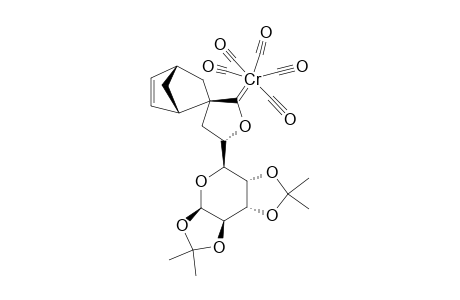 #9;3S,5S,1'S,4'S-PENTACARBONYL-[3-[1'',2'':3'',4''-DI-O-ISOPROPYLIDENE-ALPHA-L-5''-ARABINOPYRANOSYL]-SPIRO-[BICYCLO-[2.2.1]-HEPT-2'-ENE-5',5-2-OXACYCLOPENT]-1-YLIDE