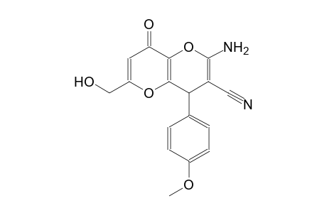 pyrano[3,2-b]pyran-3-carbonitrile, 2-amino-4,8-dihydro-6-(hydroxymethyl)-4-(4-methoxyphenyl)-8-oxo-