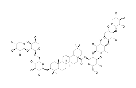 GLEDITSIOSIDE-I;3-O-BETA-D-XYLOPYRANOSYL-(1->2)-ALPHA-L-ARABINOPYRANOSYL-(1->6)-BETA-D-GLUCOPYRANOSYL-OLEANOLIC-ACID-28-O-BETA-D-XYLOPYRANOSYL-(1->