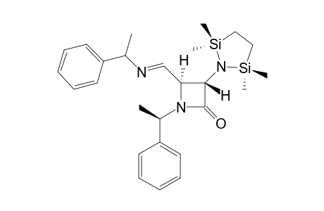 TRANS-(3R,4S)-1-(R)-(ALPHA-METHYLBENZYL)-3-(2,2,5,5-TETRAMETHYL-1-AZA-2,5-DISILACYCLOPENTYL)-4-[N-(R)-(ALPHA-METHYLBENZYL)-IMINO]-2-AZETIDINONE