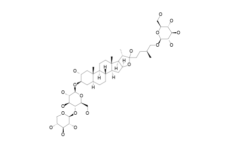 TRIGONEOSIDE-XIB;#3;26-O-BETA-D-GLUCOPYRANOSYL-(25R)-5-ALPHA-FUROSTANE-2-ALPHA,3-BETA,22-XI,26-TETRAOL-3-O-BETA-D-XYLOPYRANOSYL-(1->4)-BETA-D-GLUCOPYRANOSIDE