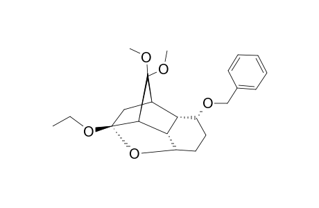 (+/-)-(1S*,3R*,5R*,7R*,8S*,9R*,10R*)-10-BENZYLOXY-3-ETHOXY-6,6-DIMETHOXY-2-OXATETRACYCLO-[6.4.0.0(3,7).0(5,9)]-DODECANE