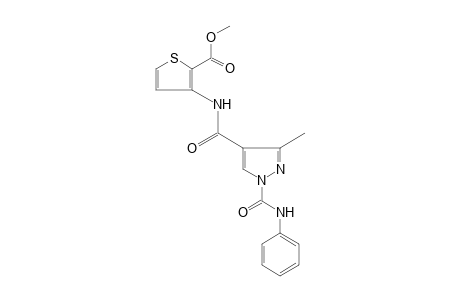 3-[3-METHYL-1-(PHENYLCARBAMOYL)PYRAZOLE-4-CARBOXAMIDO]-2-THIOPHENECARBOXYLIC ACID, METHYL ESTER