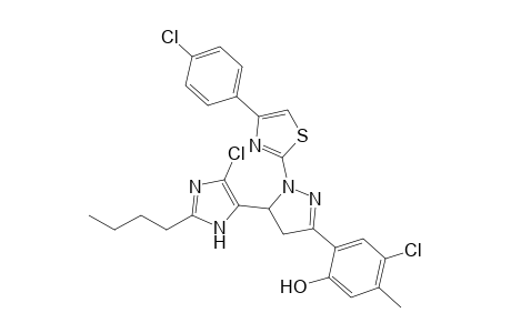 2-(5-(2-butyl-4-chloro-1H-imidazol-5-yl)-1-(4-(4-chlorophenyl)thiazol-2-yl)-4,5-dihydro-1H-pyrazol-3-yl)-4-chloro-5-methylphenol