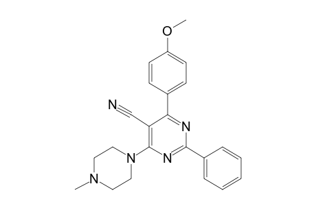 4-(p-METHOXYPHENYL)-6-(4-METHYL-1-PIPERAZINYL)-2-PHENYL-5-PYRIMIDINECARBONITRILE