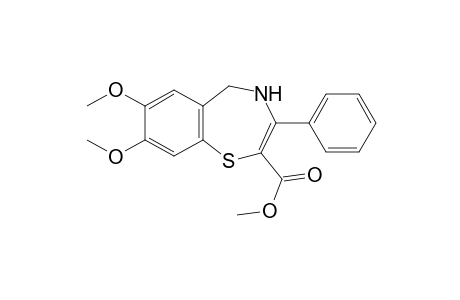 4,5-dihydro-7,8-dimethoxy-3-phenyl-1,4-benzothiazepine-2-carboxylic acid, methyl ester