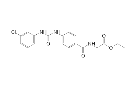 p-[3-(m-chlorophenyl)ureido]hippuric acid, ethyl ester