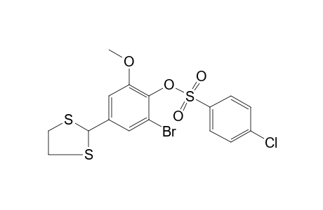 2-bromo-4-(1,3-dithiolan-2-yl)-6-methoxyphenol, p-chlorobenzenesulfonate