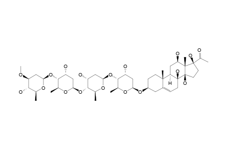 DEACYLMETAPLEXIGENIN-3-O-BETA-D-[OLEANDROPYRANOSYL-(1->4)-DIGITOXOPYRANOSYL-(1->4)-DIGITOXOPYRANOSYL-(1->4)-DIGITOXOPYRANOSIDE]