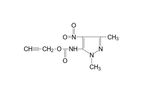 1,3-dimethyl-4-nitropyrazole-5-carbamic acid, 2-propynyl ester