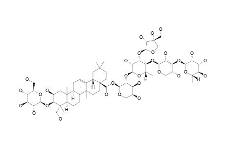 TACACOSIDE-B1;3-O-[BETA-D-GLUCOPYRANOSYL]-BAYOGENIN-28-O-[ALPHA-L-RHAMNOPYRANOSYL-(1->3)-BETA-D-XYLOPYRANOSYL-(1->4)-[BETA-D-APIOFURANOSYL-(1->3)]-