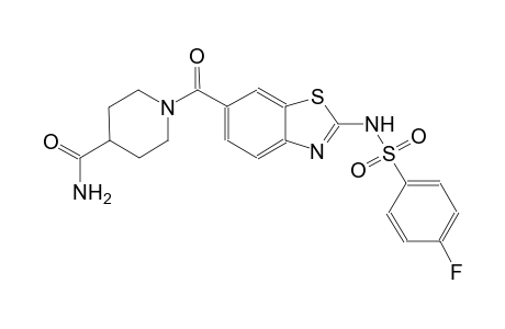 4-piperidinecarboxamide, 1-[[2-[[(4-fluorophenyl)sulfonyl]amino]-6-benzothiazolyl]carbonyl]-