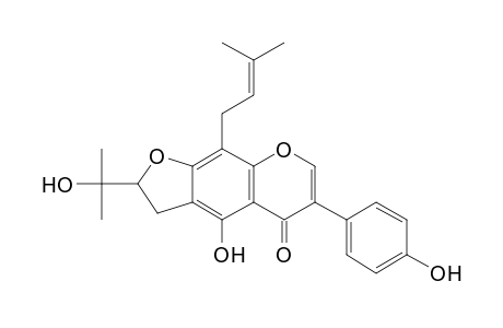 SENEGALSIN;5,4'-DIHYDROXY-8-(GAMMA,GAMMA-DIMETHYLALLYL)-[5''-(HYDROXYISOPROPYL)-DIHYDROFURANO-(2'',3'':6,7)-ISOFLAVONE