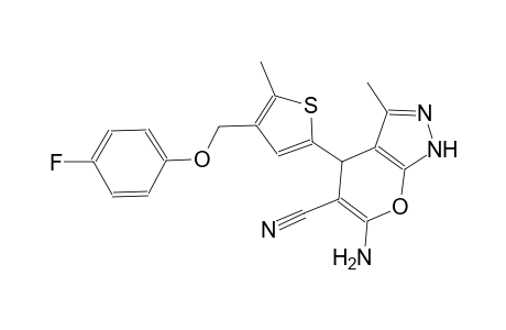 6-amino-4-{4-[(4-fluorophenoxy)methyl]-5-methyl-2-thienyl}-3-methyl-1,4-dihydropyrano[2,3-c]pyrazole-5-carbonitrile