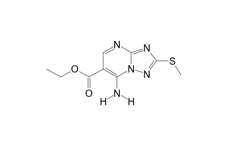 7-amino-2-(methylthio)-s-triazolo[1,5-a]pyrimidine-6-carboxylic acid, ethyl ester