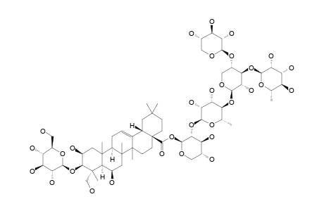 3-O-(BETA-D-GLUCOPYRANOSYL)-28-O-[ALPHA-L-RHAMNOPYRANOSYL-(1->3)-[BETA-D-XYLOPYRANOSYL-(1->4)]-BETA-D-XYLOPYRANOSYL-(1->4)-ALPHA-L-RHAMNOPYRANOSYL-