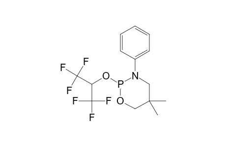 2-(1,1,1,3,3,3-HEXAFLUOROISOPROPOXY)-3-PHENYL-5,5-DIMETHYL-1,3,2-OXAZAPHOSPHORINANE