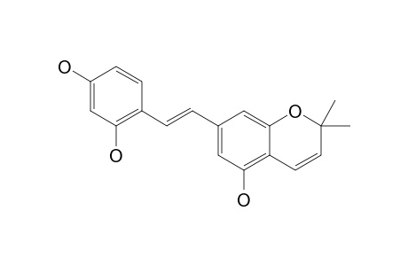 ARTOCARBENE;3,2',4'-TRIHYDROXY-6'',6''-DIMETHYLPYRANO-(3'',2'':4,5)-TRANS-STILBENE