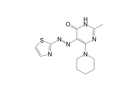 2-methyl-6-(piperidin-1-yl)-5-(thiazol-2-yldiazenyl)pyrimidin-4(3H)-one