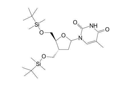 1-[3'-C-(tert-Butyldimethylsiloxymethyl)-5'-(tert-butyldimethylsilyl)-2',3'-dideoxy-.alpha.,D and .beta.,D-erythro-pentofuranosyl]thymine