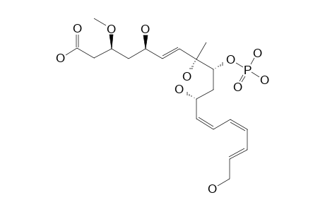 (3S,5R,6E,8R,9R,11R,12Z,14Z,16E)-5,8,11,18-TETRAHYDROXY-3-METHOXY-8-METHYL-9-PHOSPHONOOXY-OCTADECA-6,12,14,16-TETRAENOIC-ACID