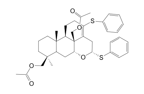 (4S,5S,7R,8R,9R,10S,16R)-4-BETA,20-DI-(ACETOXYMETHYL)-13,16-ALPHA-DI-(PHENYLTHIO)-21-NORPICRAS-13-ENE