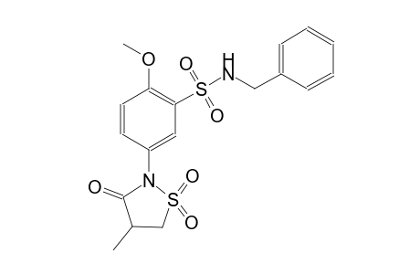 benzenesulfonamide, 2-methoxy-5-(4-methyl-1,1-dioxido-3-oxo-2-isothiazolidinyl)-N-(phenylmethyl)-