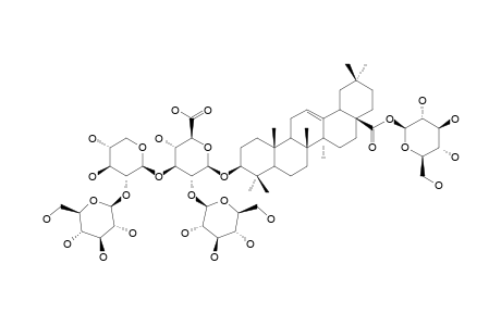 3-O-BETA-[GLUCOPYRANOSYL-(1->2)-XYLOPYRANOSYL-(1->3)-[GLUCOPYRANOSYL-(1->2)]-GLUCURONOPYRANOSYL]-OLEANOLIC-ACID-28-O-GLUCOPYRANOSYLESTER