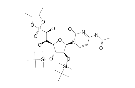 DIETHYL-[1'-(5',6'-DIHYDROXY-2',3'-DI-O-TERT.-BUTYLDIMETHYLSILYL-BETA-D-ARABINO-HEXOFURANOSYL)-4-N-ACETYLCYTOSYL]-6'-PHOSPHONATE